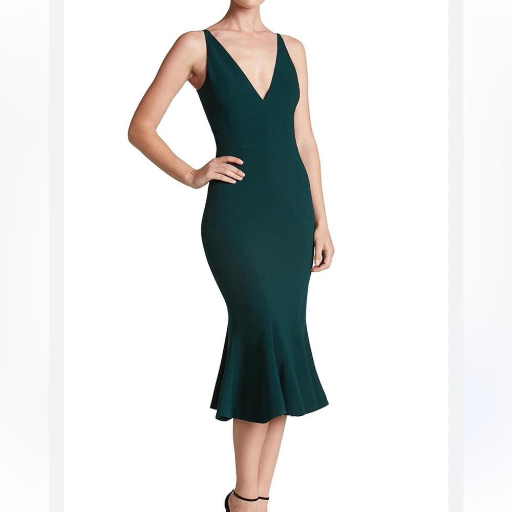 Green Fall Holiday Midi Dress The Population sz Large